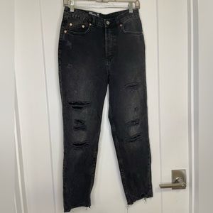 Black distressed jeans